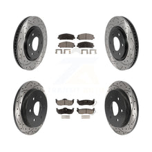 Charger l'image dans la galerie, Front Rear Drilled Slot Brake Rotor Ceramic Pad Kit For Nissan Titan Armada QX56