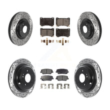 Load image into Gallery viewer, Front Rear Drill Slot Disc Brake Rotors Ceramic Pad Kit For Hyundai Genesis 4.6L