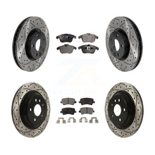 Load image into Gallery viewer, Front Rear Coated Drilled Slotted Disc Brake Rotor Ceramic Pad Kit For Volvo S60