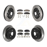 [Front+Rear] 2009-2016 Toyota Venza Performance Drilled & Slotted Brake Rotor & Ceramic Pads Kit For Max Braking