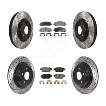 Load image into Gallery viewer, [Front+Rear] 2009-2014 Acura TL Performance Drilled &amp; Slotted Brake Rotor &amp; Ceramic Pads Kit For Max Braking