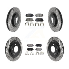 Charger l'image dans la galerie, [Front+Rear] 13-15 Kia Optima 2.0L Performance Drilled &amp; Slotted Brake Rotor &amp; Ceramic Pads Kit For Max Braking