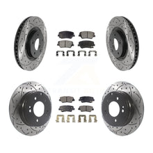 Load image into Gallery viewer, Front Rear Coated Drill Slot Disc Brake Rotors Ceramic Pad Kit For Hyundai Azera
