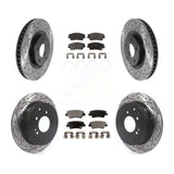 Front Rear Drill Slot Brake Rotors Ceramic Pad Kit For Kia Sportage Turbocharged