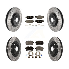 Charger l'image dans la galerie, Front Rear Drilled Slot Disc Brake Rotors Ceramic Pad Kit For Audi A6 Quattro A7