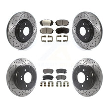 Charger l'image dans la galerie, Front Rear Drill Slot Brake Rotors Ceramic Pad Kit For Hyundai Sonata GAS engine