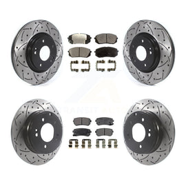 Front Rear Drill Slot Brake Rotors Ceramic Pad Kit For Hyundai Sonata GAS engine