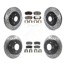 Charger l'image dans la galerie, Front Rear Drill Slot Brake Rotors Ceramic Pad Kit For Hyundai Sonata GAS engine