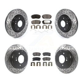 Front Rear Drill Slot Brake Rotors Ceramic Pad Kit For Hyundai Sonata GAS engine