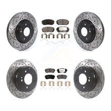 Load image into Gallery viewer, Front Rear Coated Drilled Slot Disc Brake Rotor &amp; Ceramic Pad Kit For Kia Optima