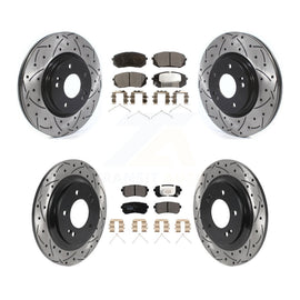 Front Rear Drilled Slot Brake Rotor Ceramic Pad Kit For Kia Optima LX/EX/LX 1.6T