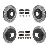 Front Rear Drilled Slot Disc Brake Rotors Ceramic Pad Kit For Hyundai Tucson Kia