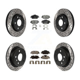 Front Rear Coated Drilled Slot Disc Brake Rotors Ceramic Pad Kit For Mini Cooper