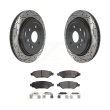 Charger l&#39;image dans la galerie, Rear Coat Drill Slot Disc Brake Rotor Ceramic Pad Kit For Cadillac SRX Saab 9-4X