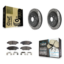 Charger l'image dans la galerie, Rear Coat Drill Slot Disc Brake Rotor Ceramic Pad Kit For Cadillac SRX Saab 9-4X