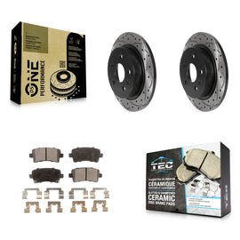 Rear Drill Slot Brake Rotors Ceramic Pad Kit For Chevrolet Malibu Buick LaCrosse