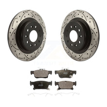 Charger l&#39;image dans la galerie, Rear Coated Drilled Slotted Disc Brake Rotors Ceramic Pad Kit For Buick Envision