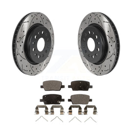 Rear Drilled Slot Brake Rotors Ceramic Pad Kit For Chevrolet Traverse GMC Acadia