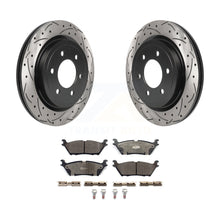 Charger l&#39;image dans la galerie, Rear Drilled Slot Brake Rotors Ceramic Pad Kit For Ford F-150 Expedition Lincoln