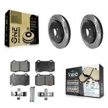 Charger l'image dans la galerie, Rear Drilled Slot Disc Brake Rotor Ceramic Pad Kit For Jeep Grand Cherokee Dodge