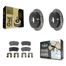 Rear Drill Slot Brake Rotors Ceramic Pad Kit For Hyundai Tucson Kia Sportage AWD