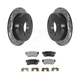 Rear Drilled Slot Brake Rotors Ceramic Pad Kit For Hyundai Santa Fe Kia Sportage