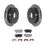 Rear Drilled Slot Brake Rotors Ceramic Pad Kit For Hyundai Santa Fe Kia Sportage
