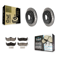 Load image into Gallery viewer, Rear Drilled Slot Brake Rotor &amp; Ceramic Pad Kit For Nissan Titan Armada INFINITI