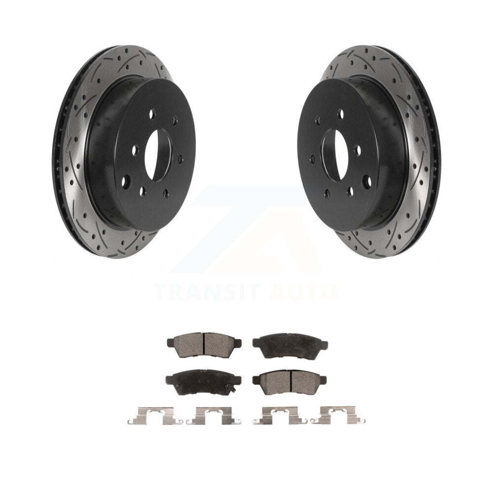 Kit de plaquettes de frein en céramique, Rotors de frein à fente arrière percés pour Nissan Frontier Xterra Suzuki 