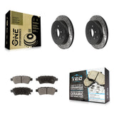 Rotor de frein à disque à fente arrière et Kit de plaquettes en céramique pour Nissan Xterra 2006 – 2007 