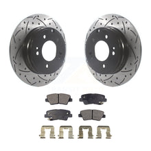 Load image into Gallery viewer, Rear Drill Slot Brake Rotors Ceramic Pad Kit For Hyundai Sonata Kia Optima Azera