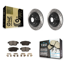 Load image into Gallery viewer, [Rear] 2009-2014 Acura TL Performance Drilled &amp; Slotted Brake Rotor &amp; Ceramic Pads Kit For Max Braking