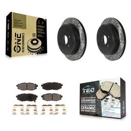 Rear Drill Slot Brake Rotor Ceramic Pad Kit For Subaru Outback Legacy Scion FR-S