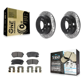 Rear Drill Slot Disc Brake Rotors Ceramic Pad Kit For Hyundai Elantra Tucson Kia