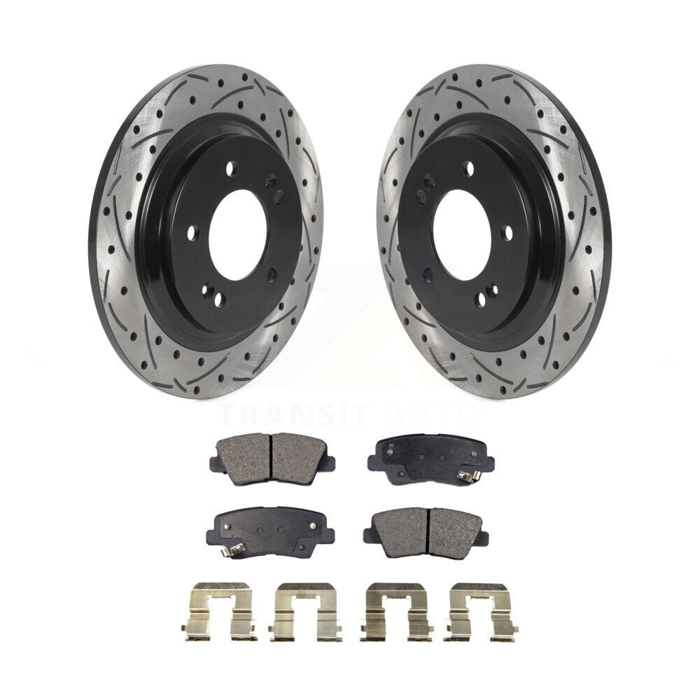 Kit de plaquettes en céramique pour Rotor de frein à disque, fente de perçage arrière, pour Hyundai Sonata Azera 