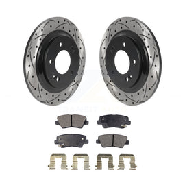 Rear Coated Drill Slot Disc Brake Rotor Ceramic Pad Kit For Hyundai Sonata Azera