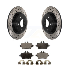 Rear Drill Slot Brake Rotor Ceramic Pad Kit For Mercedes-Benz GLA250 CLA250 QX30