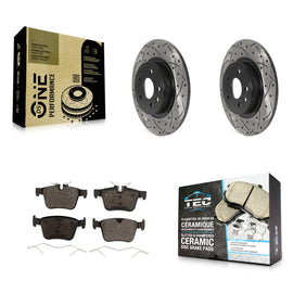 Rear Drill Slot Disc Brake Rotors Ceramic Pad Kit For Land Rover Discovery Sport