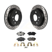 Load image into Gallery viewer, Rear Coated Drilled Slotted Disc Brake Rotor And Ceramic Pad Kit For Mini Cooper