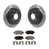 Rear Drill Slot Disc Brake Rotor Ceramic Pad Kit For Hyundai Tucson Kia Sportage