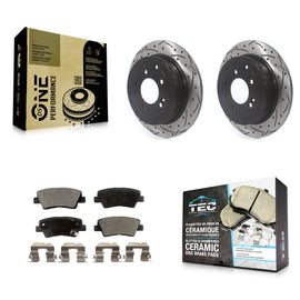 Rear Drill Slot Disc Brake Rotor Ceramic Pad Kit For Hyundai Tucson Kia Sportage