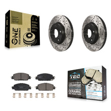 Load image into Gallery viewer, [Front] 2017 Honda Accord LX-S Performance Drilled &amp; Slotted Brake Rotor &amp; Ceramic Pads Kit For Max Braking