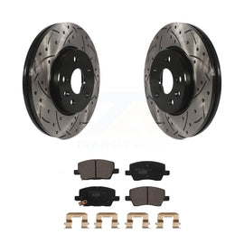 [Front] 2018-2020 Chevrolet Sonic Performance Drilled & Slotted Brake Rotor & Ceramic Pads Kit For Max Braking
