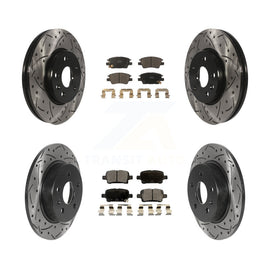 Front Rear Drill Slot Brake Rotors Ceramic Pad Kit For Chevrolet Cruze Volt Bolt