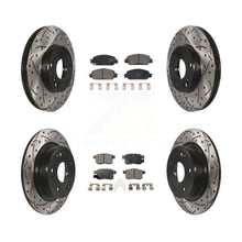 Load image into Gallery viewer, Front Rear Coated Drilled Slot Disc Brake Rotor Ceramic Pad Kit For Honda Accord
