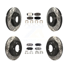 Charger l&#39;image dans la galerie, [Front+Rear] 2014-2016 Kia Soul Performance Drilled &amp; Slotted Brake Rotor &amp; Ceramic Pads Kit For Max Braking