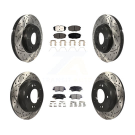 [Front+Rear] 2014-2016 Kia Soul Performance Drilled & Slotted Brake Rotor & Ceramic Pads Kit For Max Braking
