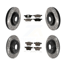 Front Rear Drill Slot Brake Rotor Ceramic Pad Kit For Land Rover Discovery Sport