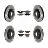 Front Rear Drill Slot Brake Rotor Ceramic Pad Kit For Land Rover Discovery Sport