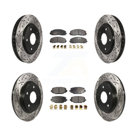 Front Rear Drilled Slot Disc Brake Rotor Ceramic Pad Kit For Dodge Grand Caravan